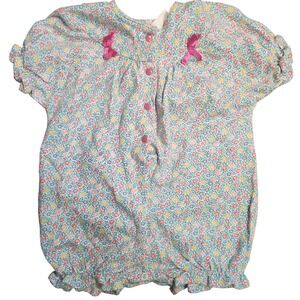 Like new vintage Bebe Eaton Baby Girls Floral Print Button Front Romper 24m 2T